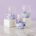 Painted Marble Wine Glasses Gifts with Stemless